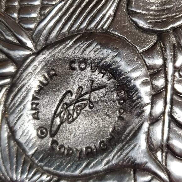 Vintage 1993 Arthur Court Fruits Vegetables Aluminum Divided Handled Tray - Picture 5 of 8